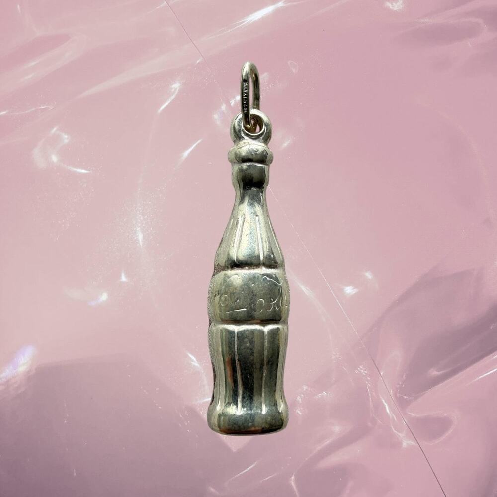 Vintage 925 Sterling silver Coca Cola bottle charm whimsy nostalgia Y2K